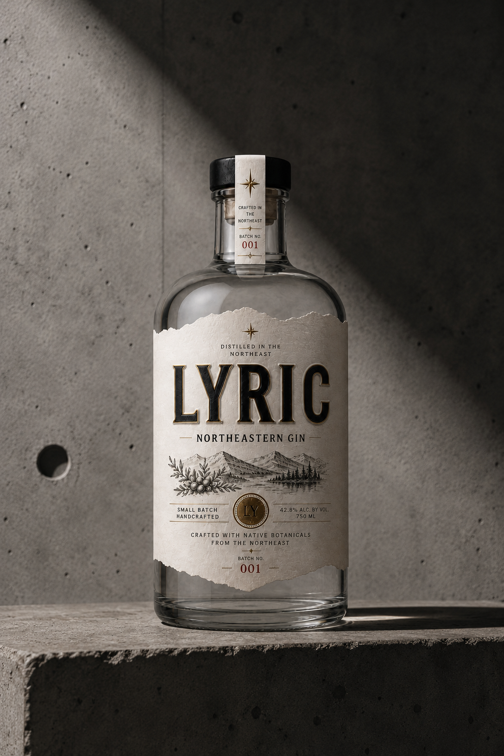 LYRIC bottle on stone